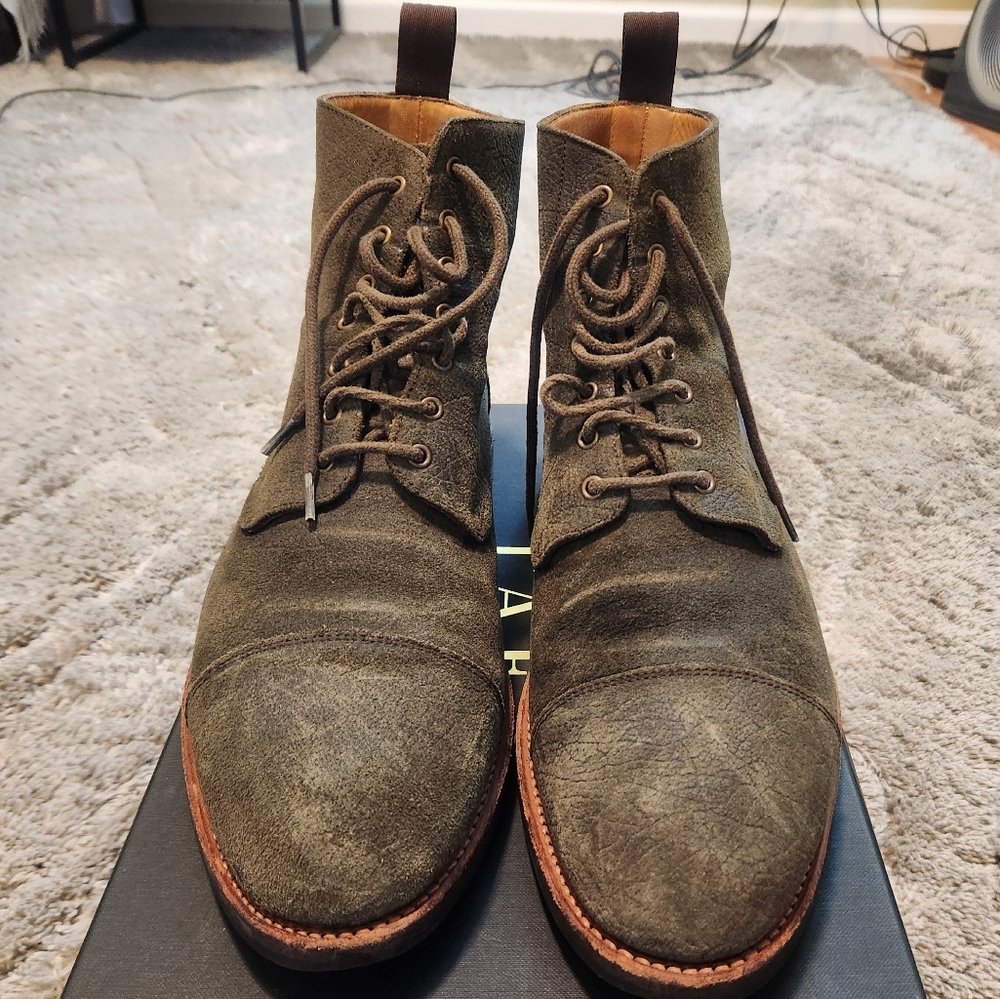 Taft Dragon Forest Green Boots Rugged Lace-Up Design Size 9 Mens Excellent